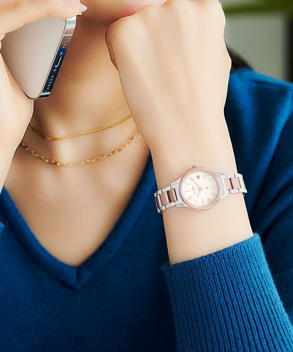 CITIZEN 【xC】北川景子 広告着用モデル エコ・ドライブ電波時計 サクラピンク 軽量 