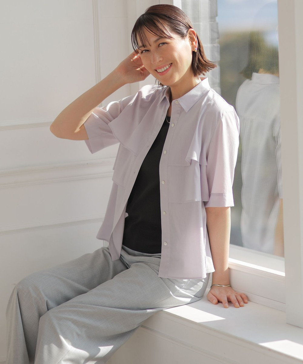 J.PRESS LADIES L トロピカルストレッチ ワイド パンツ 