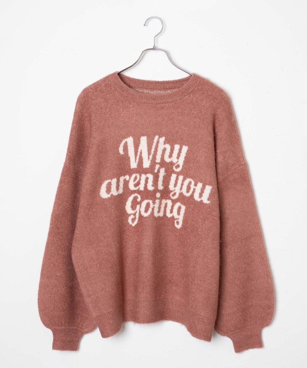 WEGO フラッフィーロゴジャガードニットプルオーバー 