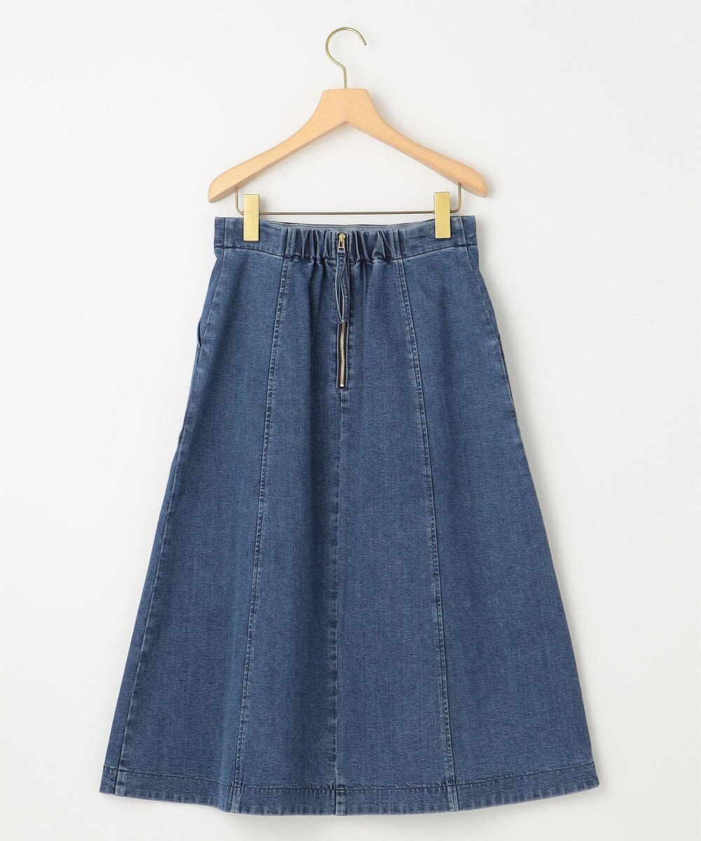 組曲 S 【ストレッチ】ミッドデニム フレアスカート 