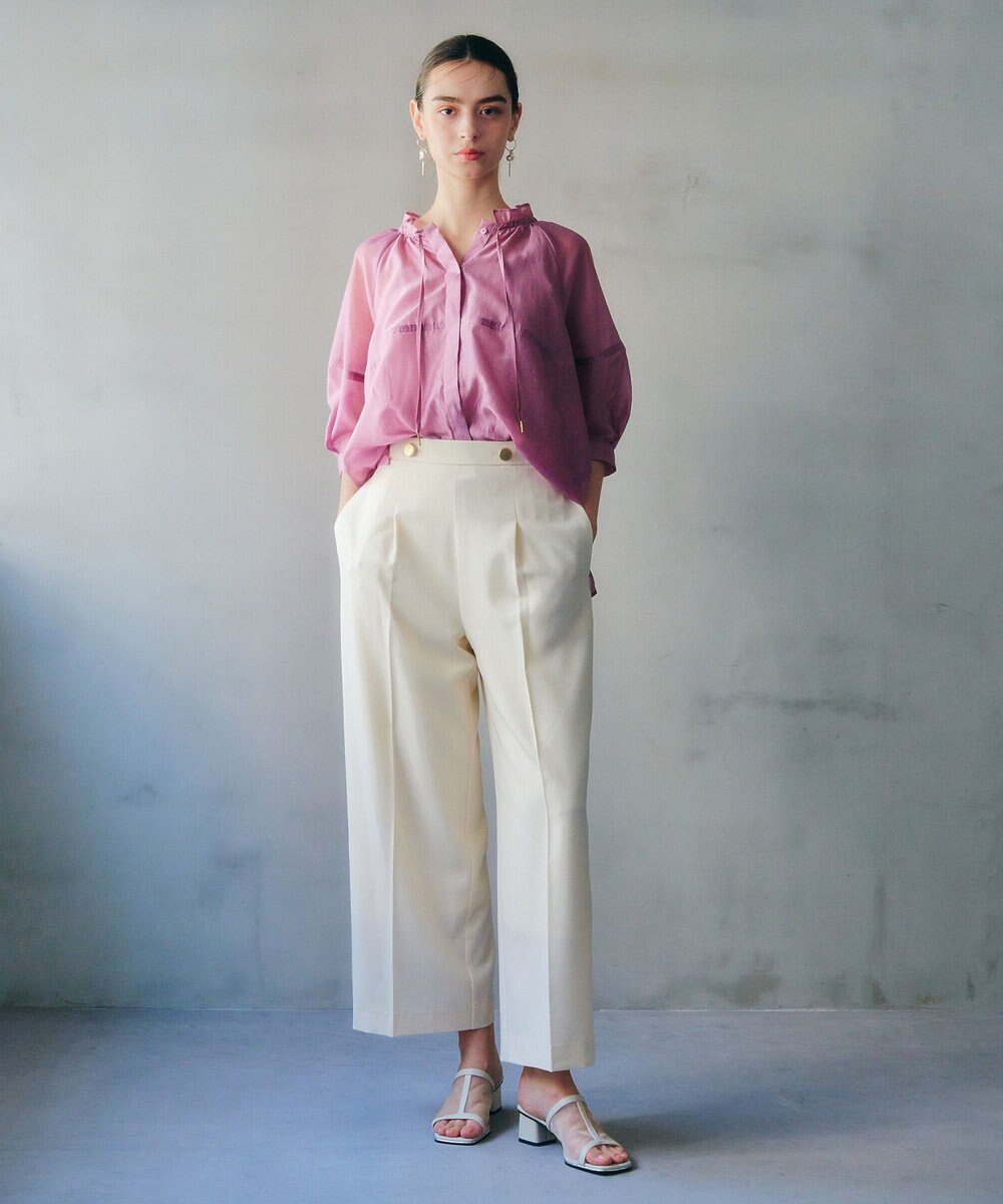 YECCA VECCA バルーンスリーブシアーシャツ 