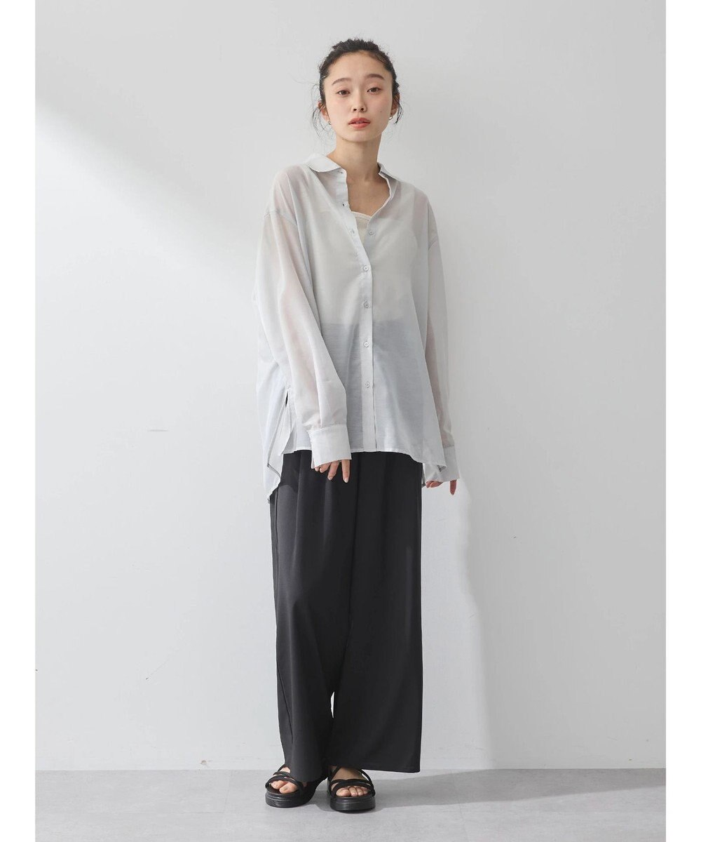 earth music&ecology バックスリットシアーシャツ 