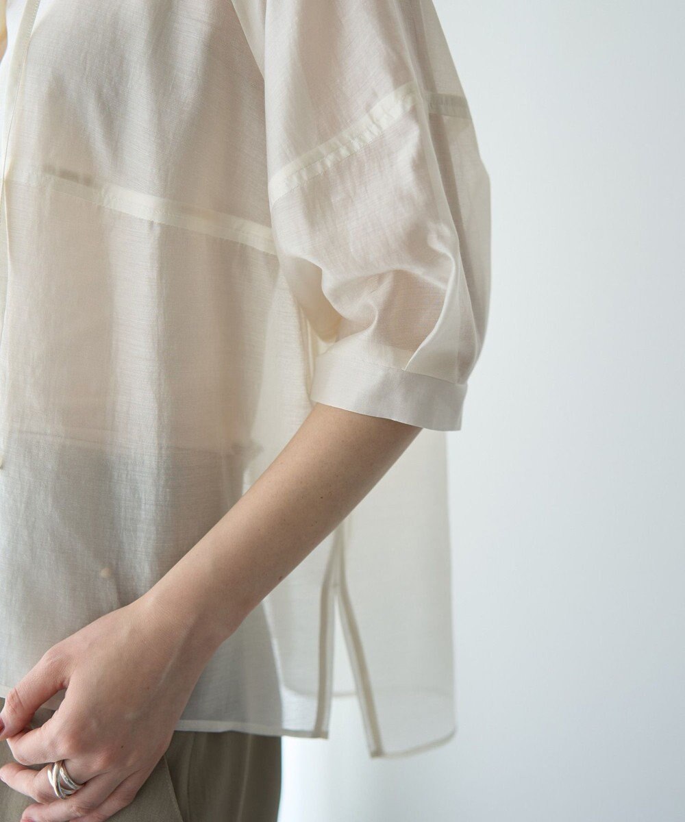 YECCA VECCA バルーンスリーブシアーシャツ 