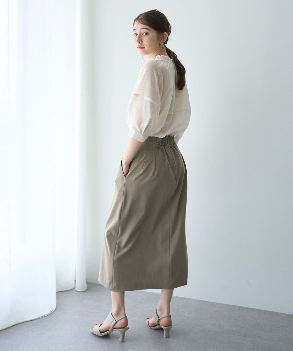 YECCA VECCA バルーンスリーブシアーシャツ 