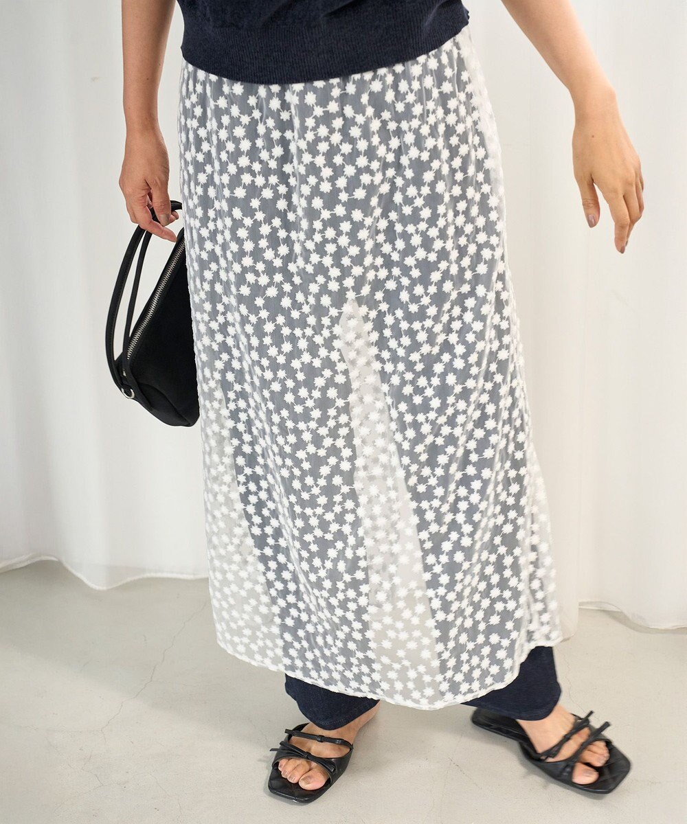 UNFILO L エンブロイダリー レーススカート 