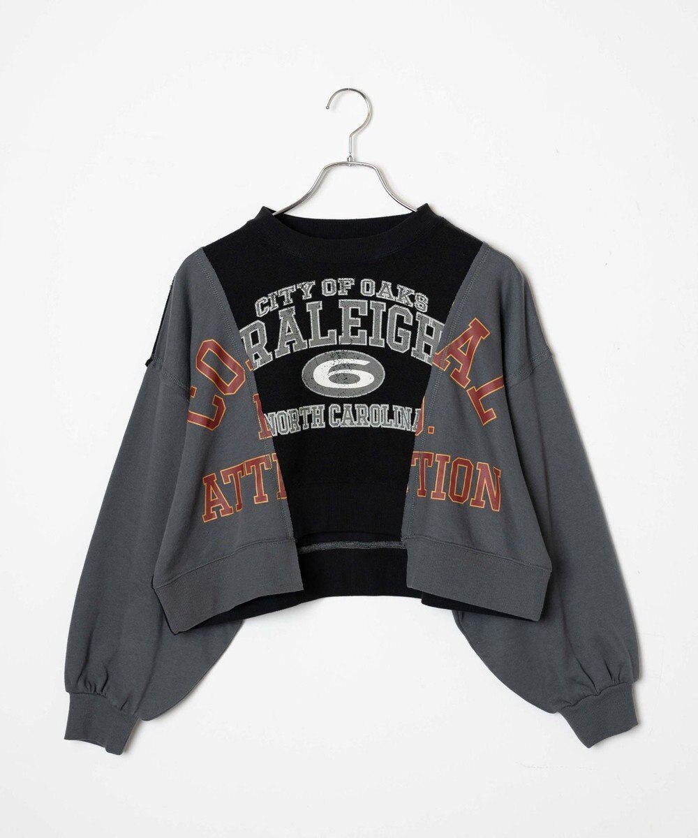 WEGO リメイク風切り替えショートスウェット 