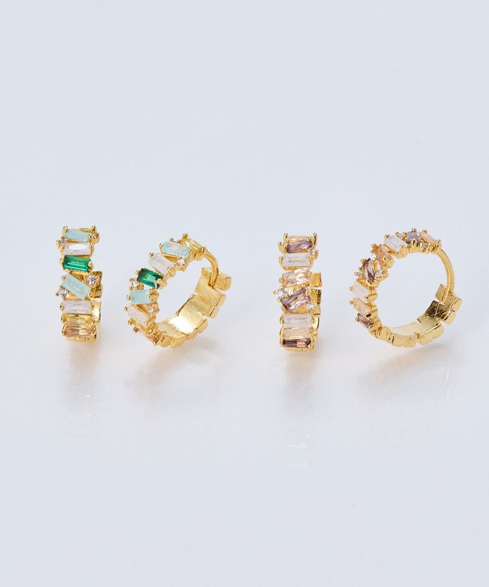 Phoebe グレースカラービジューフープピアス　マルチカラー 