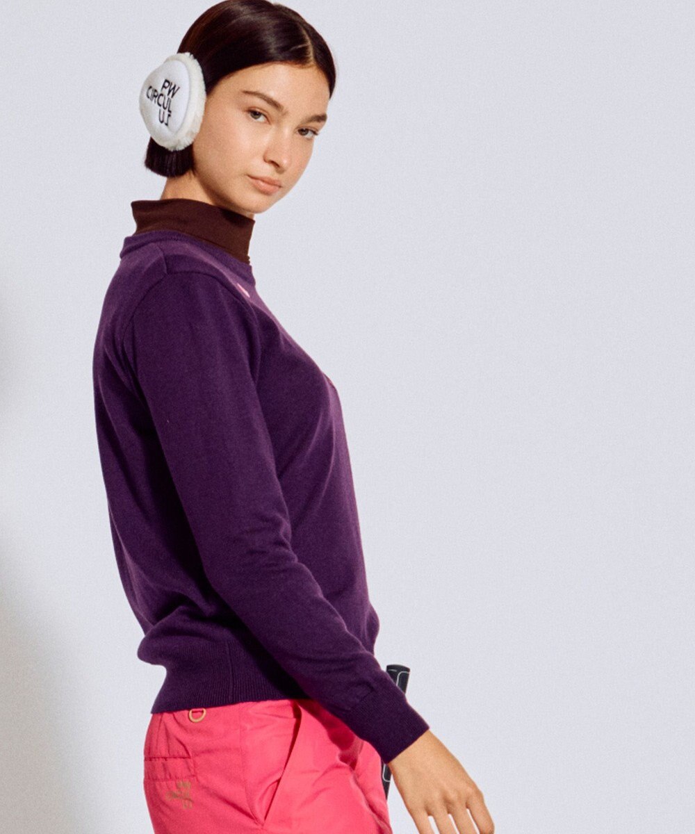 PW CIRCULUS 【WOMEN】Spark cat クルーネックニット ゴルフウェア レディース 