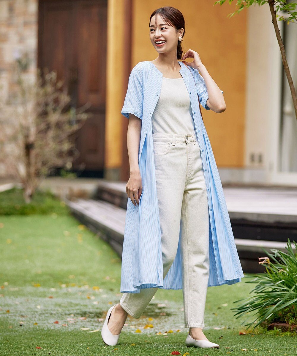 Tiaclasse 【洗える】サイドタックスキッパーシャツワンピース 