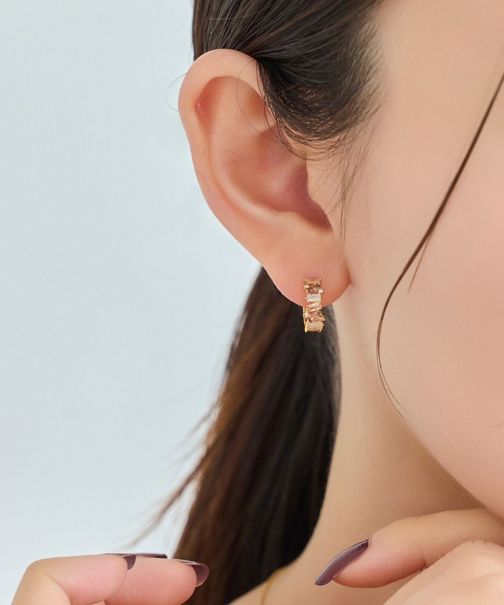 Phoebe グレースカラービジューフープピアス　マルチカラー 