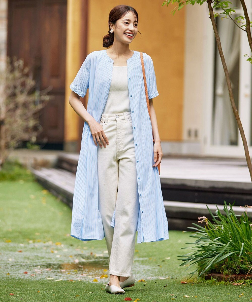 Tiaclasse 【洗える】サイドタックスキッパーシャツワンピース 