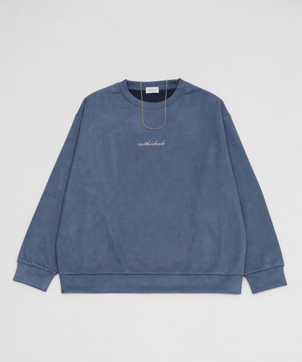 WEGO 【ユニセックス着用ITEM/2点SET/MLサイズ展開】アクセ付きフェイクスウェードプルオーバー 