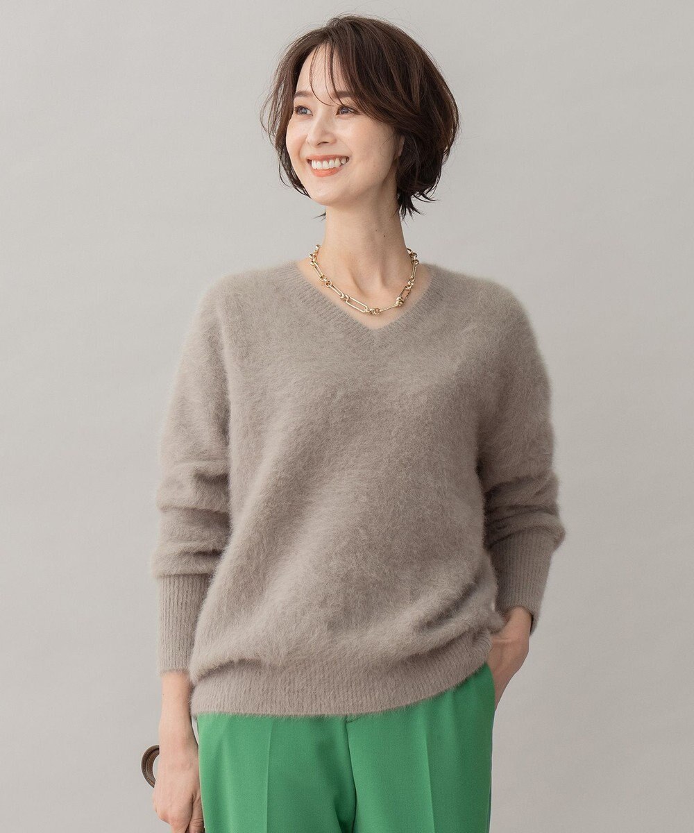 自由区 フォックスカシミヤ Vネックニット 