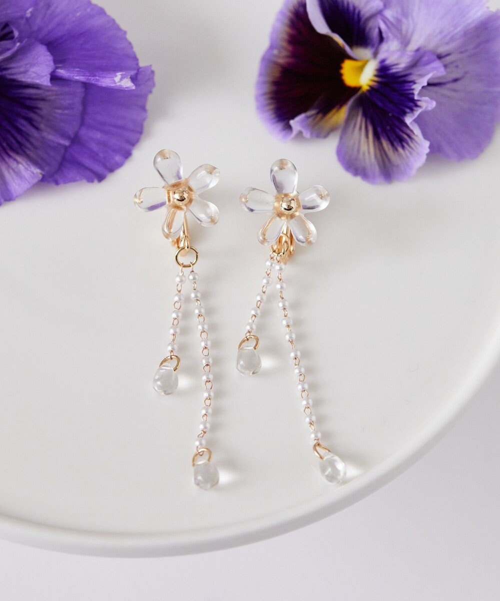 Maison de FLEUR クリアフラワーイヤリング 