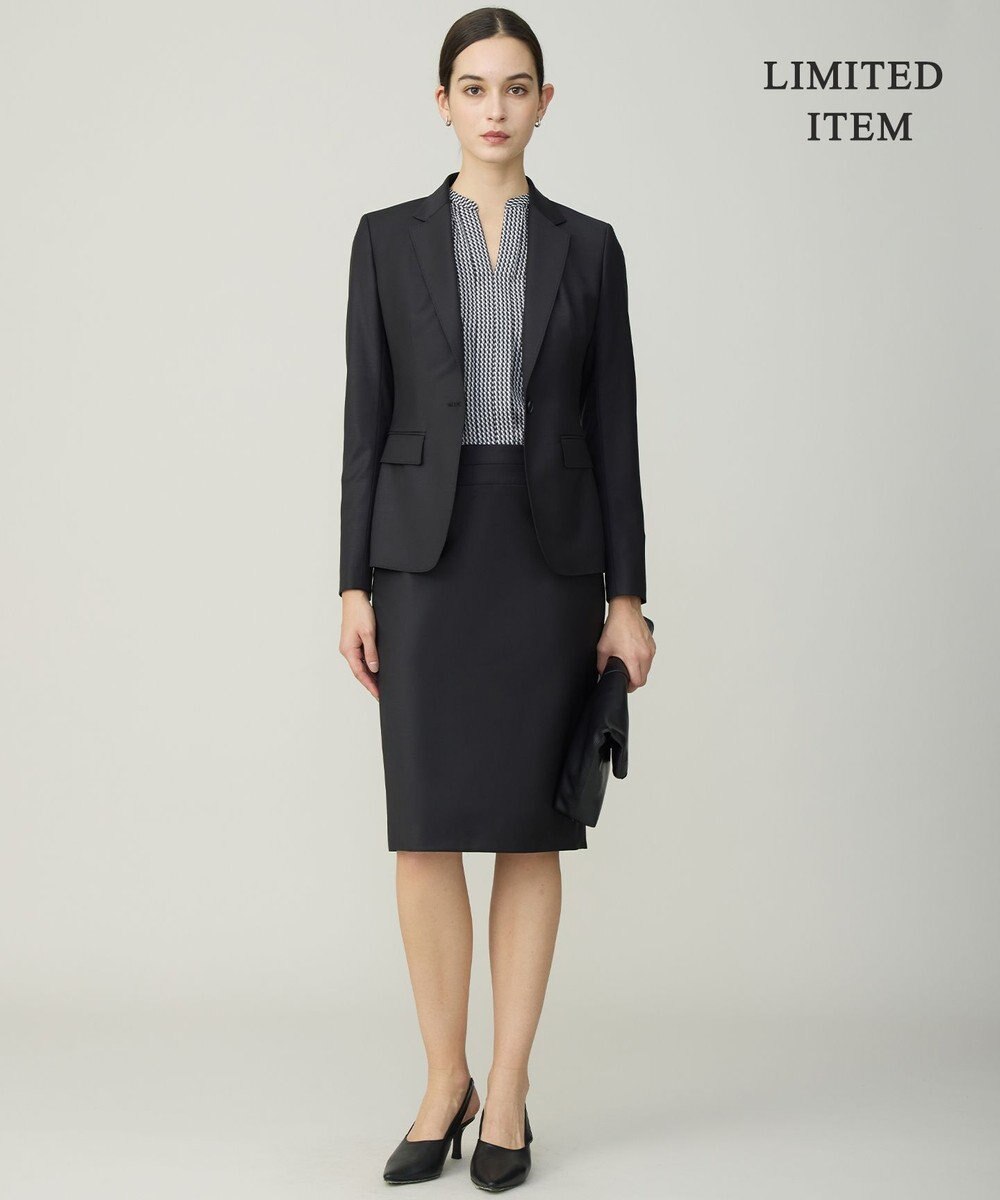 ICB L 【新色追加・WEB限定】BackSatinAmunzen キーネックブラウス 