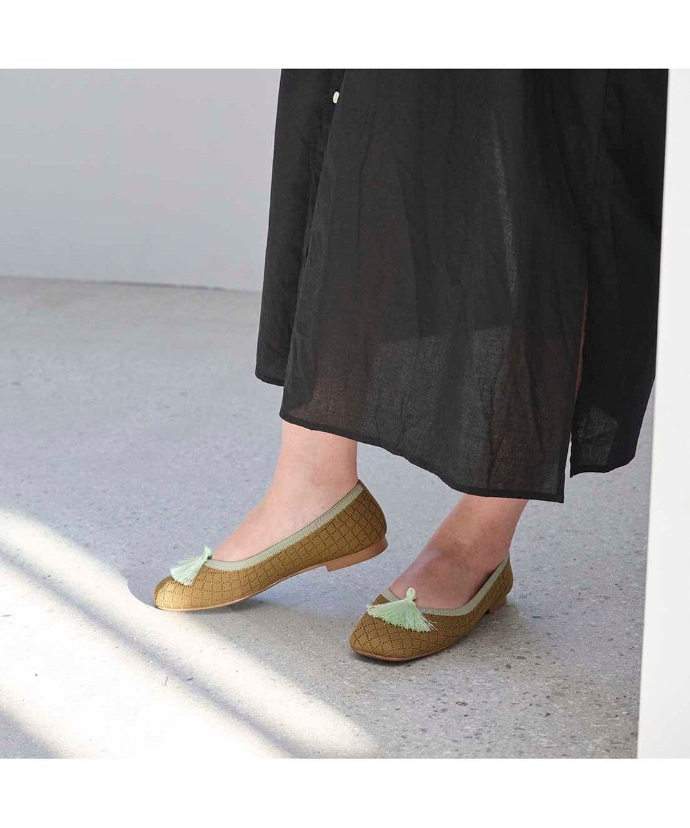 ing <ing>【サステナブル】２WAYスクエアトゥニットパンプス 