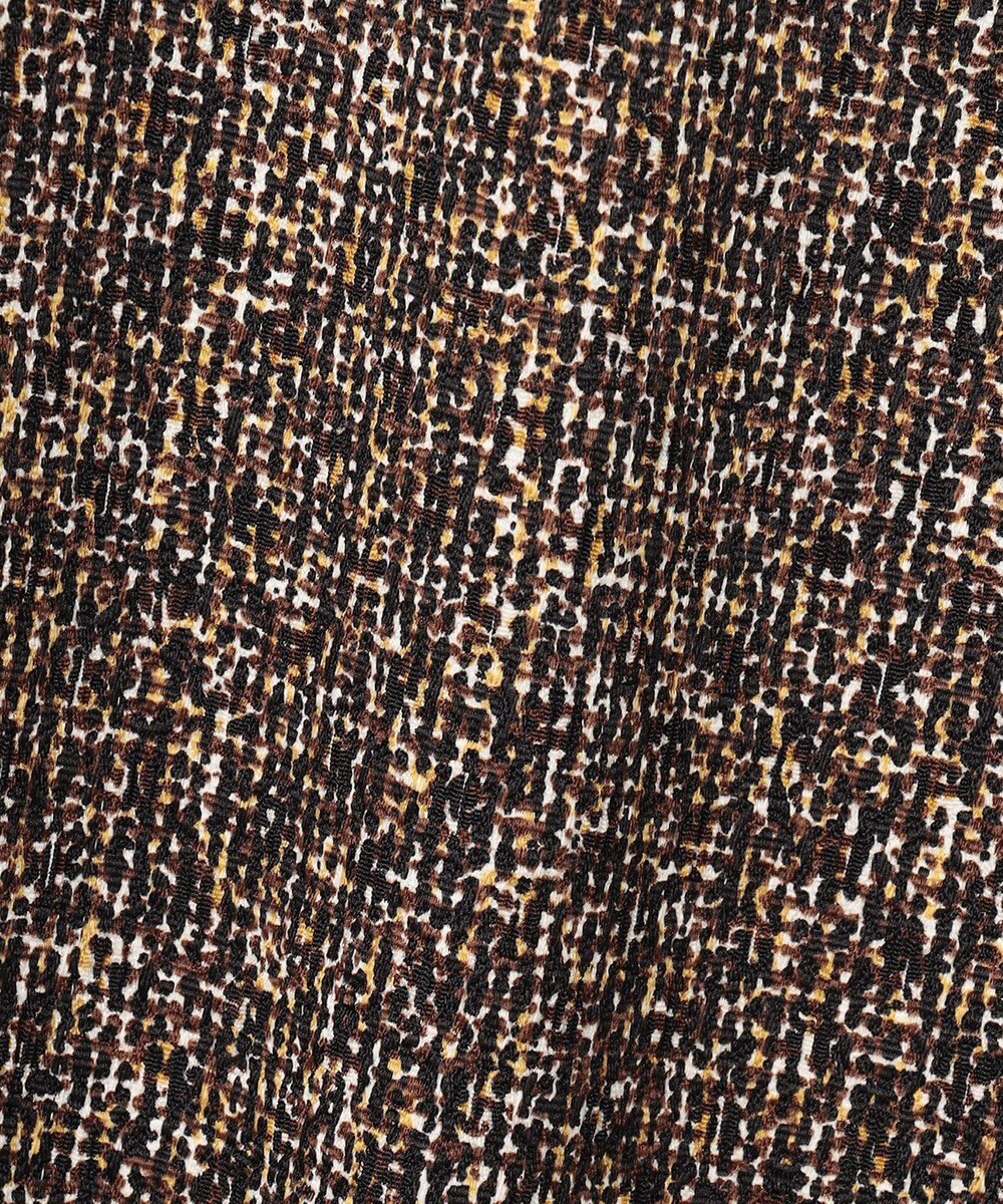 自由区 【XSサイズ～/洗える】ストレッチツイードプリント ワンピース 