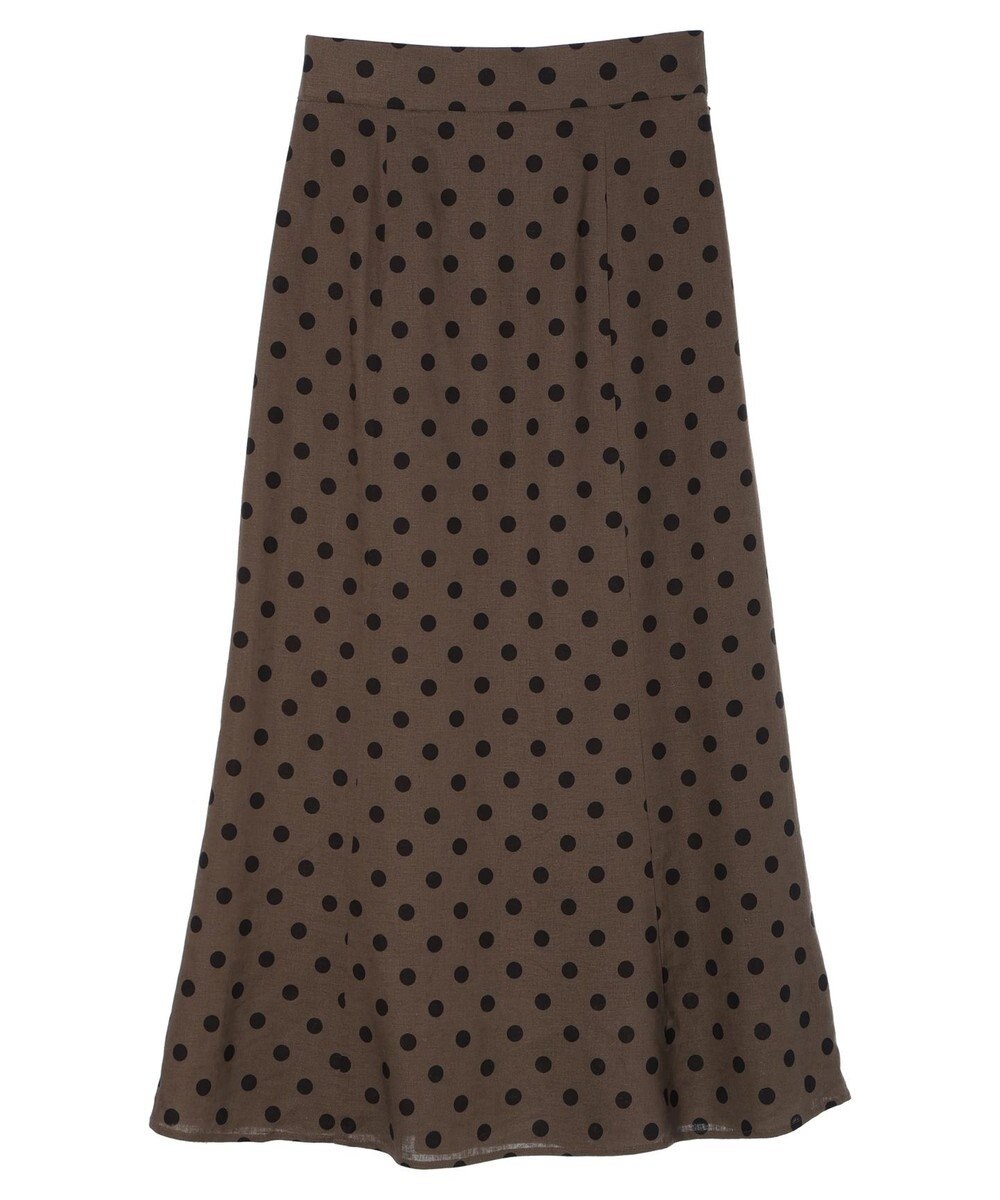 YECCA VECCA レーヨンリネンドットマーメイドスカート 