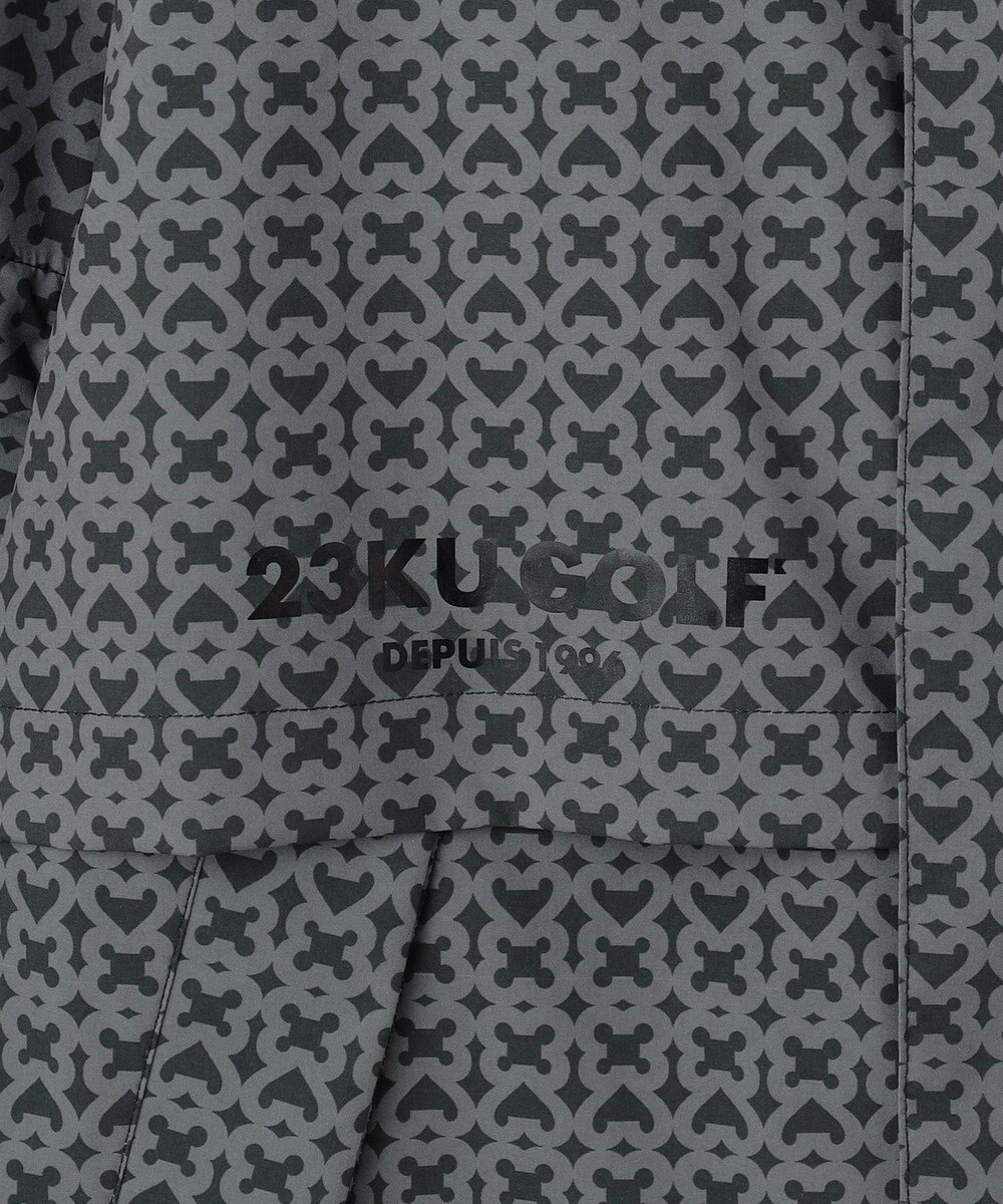 23区GOLF 【MEN】モノグラム レインブルゾン 2WAYストレッチ 透湿防水 防風 撥水 ポケッタブル 