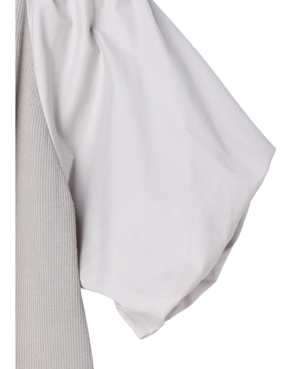 Green Parks armonia．袖布帛ニットプルオーバー 