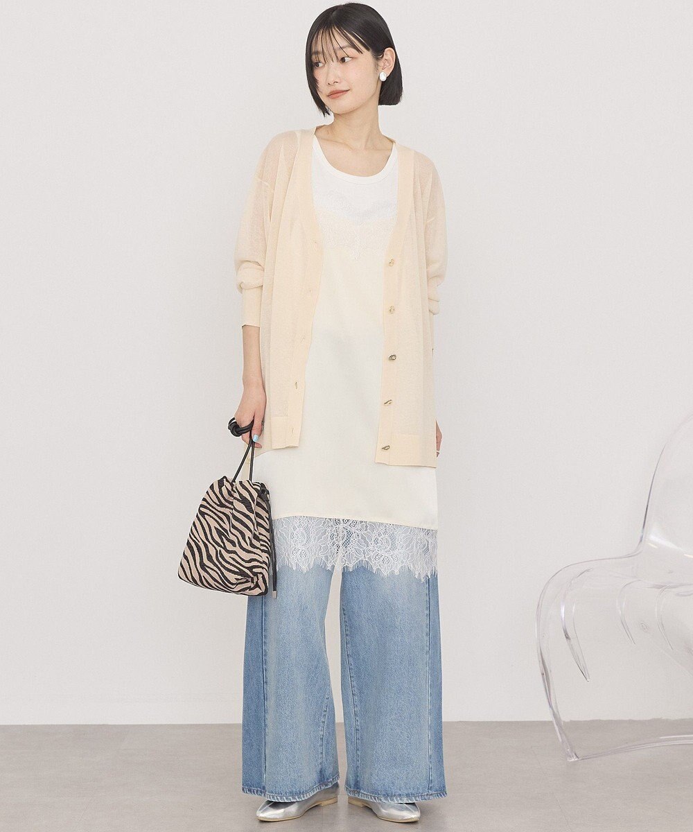 AMERICAN HOLIC メタルボタンシアーVネックカーディガン 