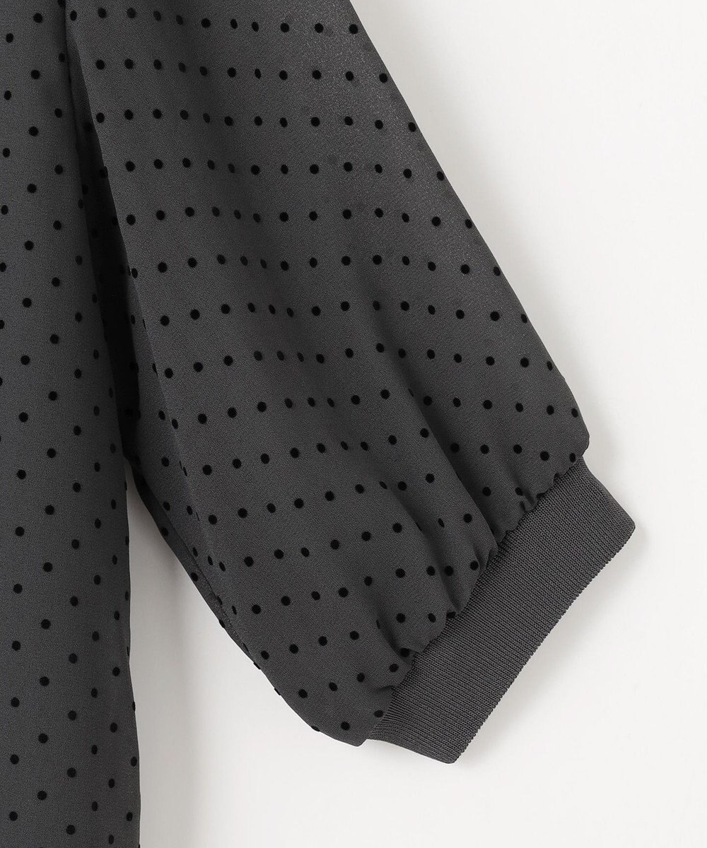 J.PRESS LADIES L 【洗える】ドットフロッキープリント フレア カットソー 