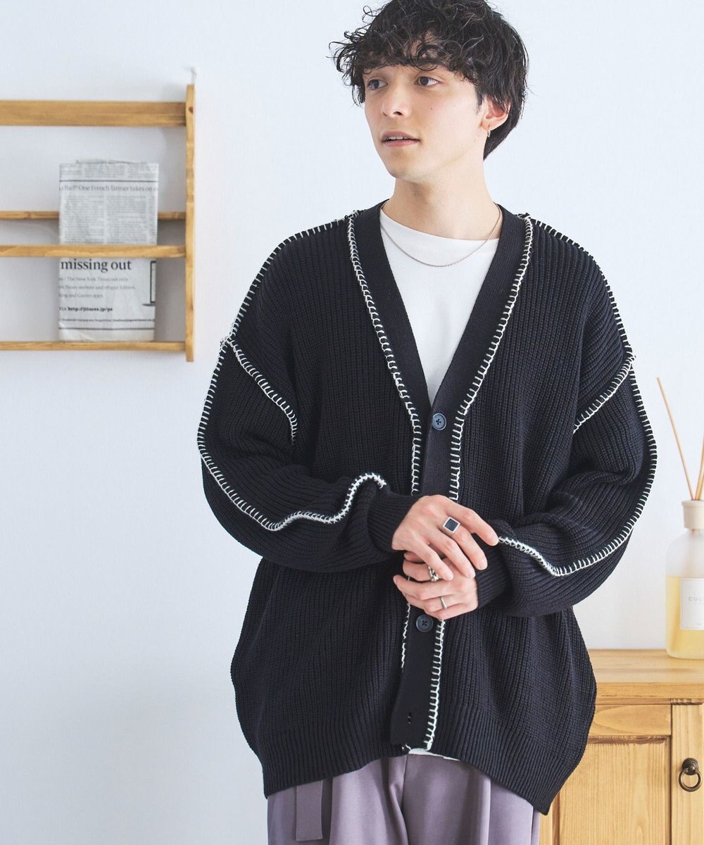 WEGO ハンドステッチカーディガン 