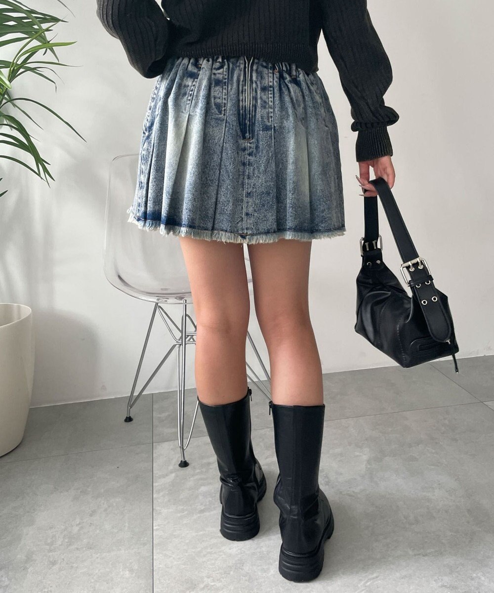 WEGO ヴィンテージウォッシュプリーツスカパン 