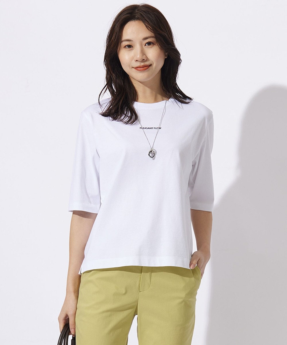 J.PRESS LADIES ロゴ Tシャツ ホワイト系