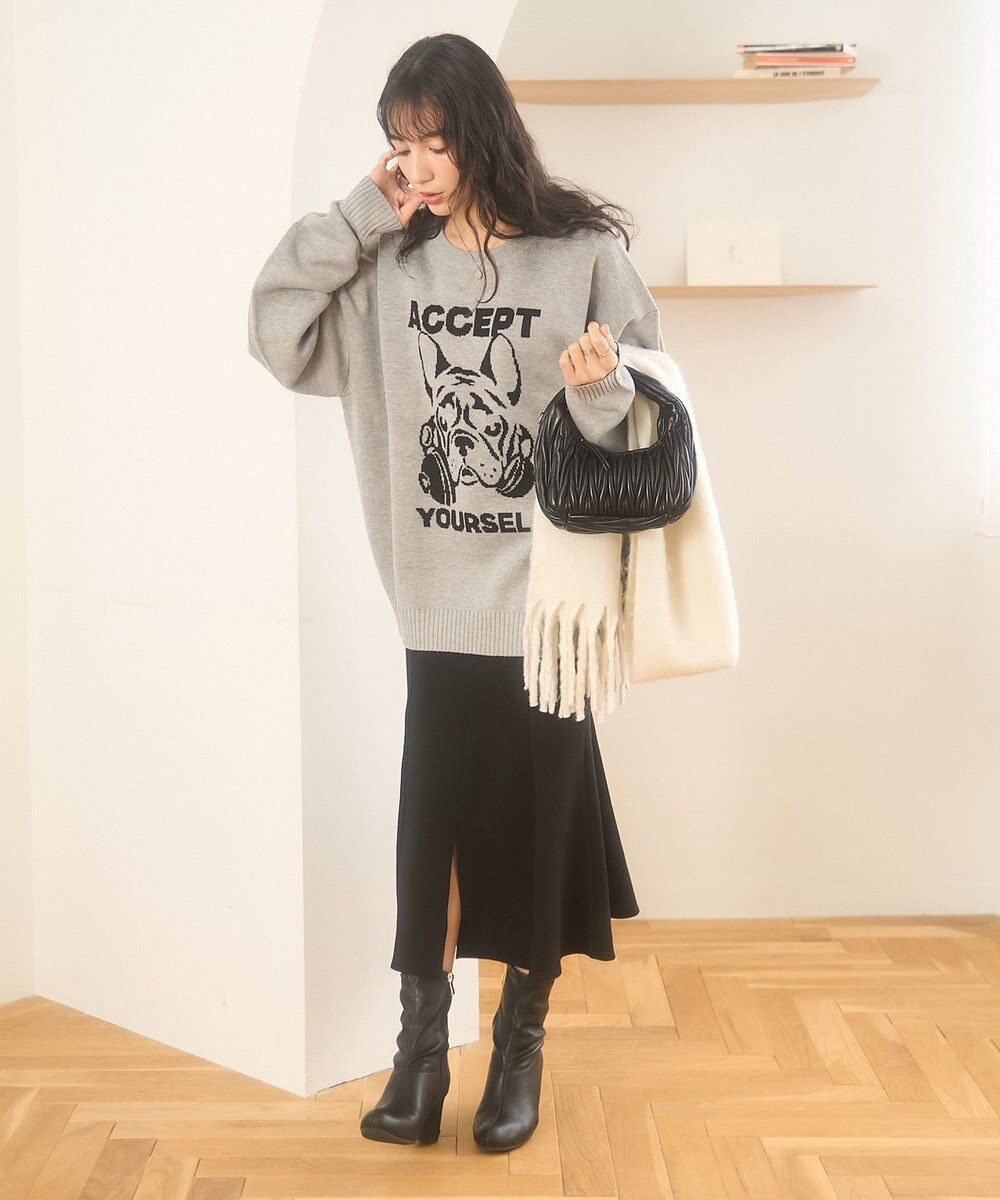 WEGO 【新色追加/ユニセックス着用ITEM/SMLサイズ展開】ジャガードグラフィックプルオーバー（LS） 