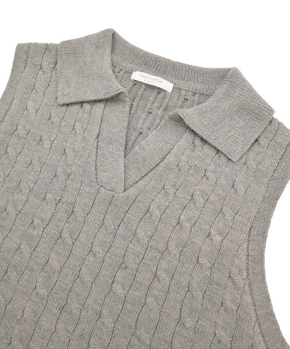 Green Parks ＳＥＴ２点ケーブルベスト＋ニットワンピース 