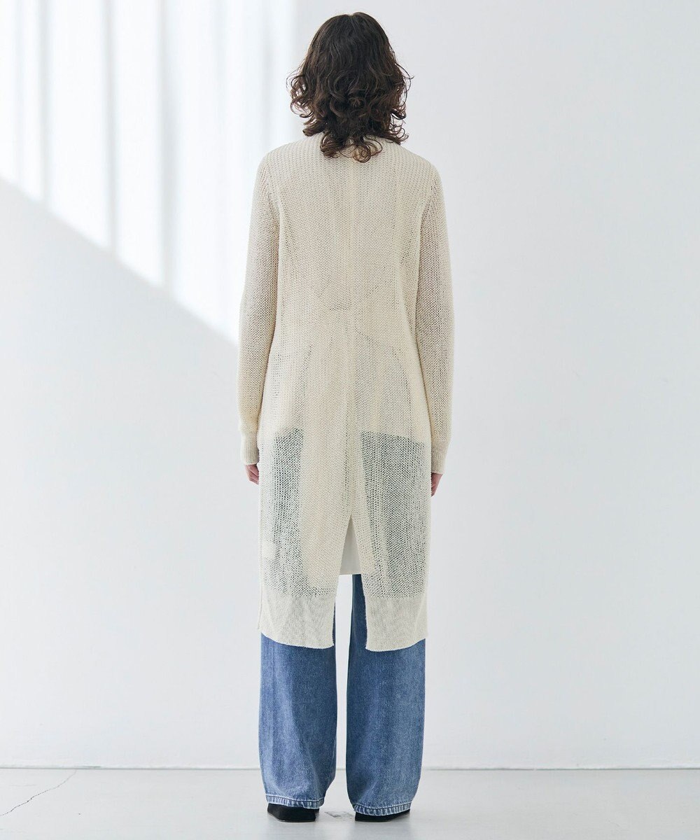 BEIGE， 【洗える】OPTICAL / ペーパーヤーンVネックロングカーディガン 