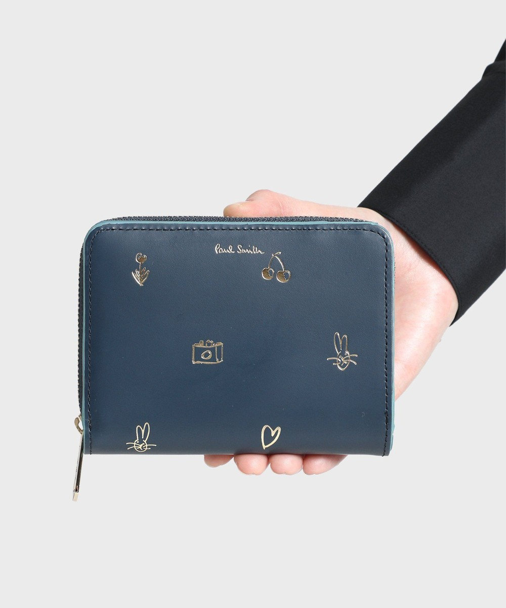 【新品未使用】ポールスミス 二つ折り財布412ドゥードゥル Nグリーン