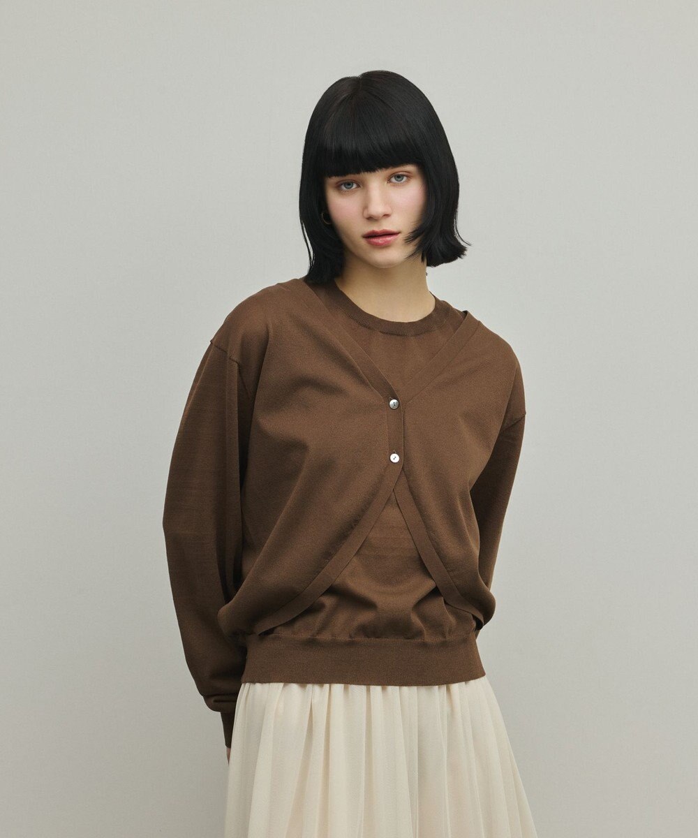 GRACE CONTINENTAL レイヤードニットトップ 