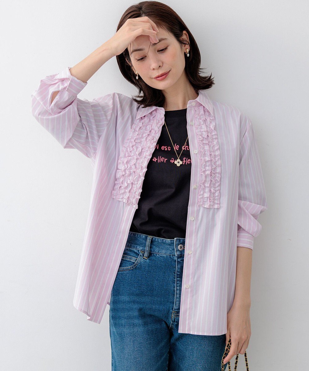 組曲 【Flower Collection】コンパクトシャーティング シャツ 