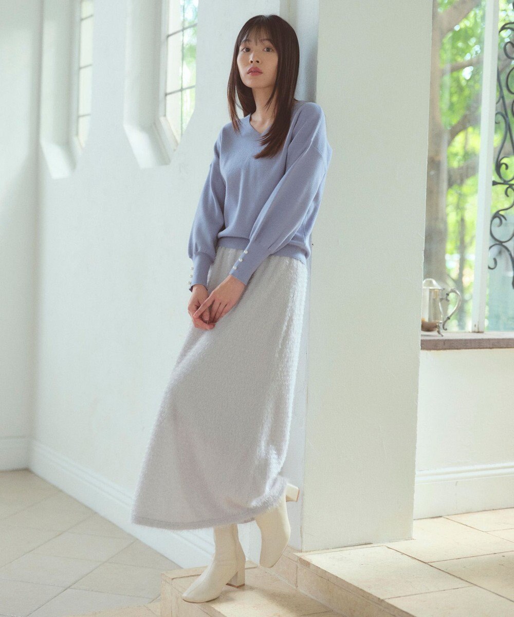 Feroux 【洗える】Vネック プルオーバー ニット 