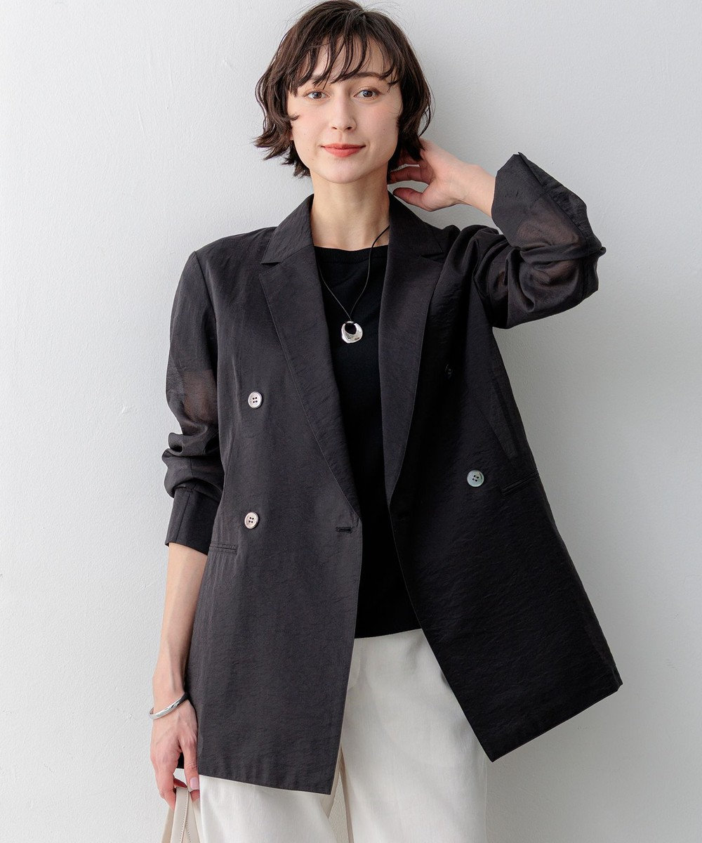 23区 【先行予約】ナイロンコットンシアーボイル ダブルジャケット 