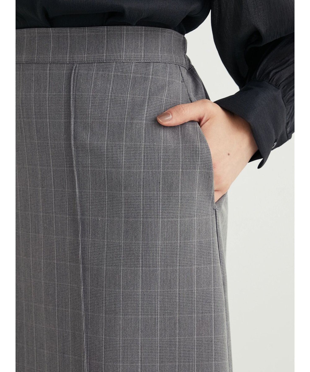 Green Parks きれいシルエットチェック裾フレアスカート 