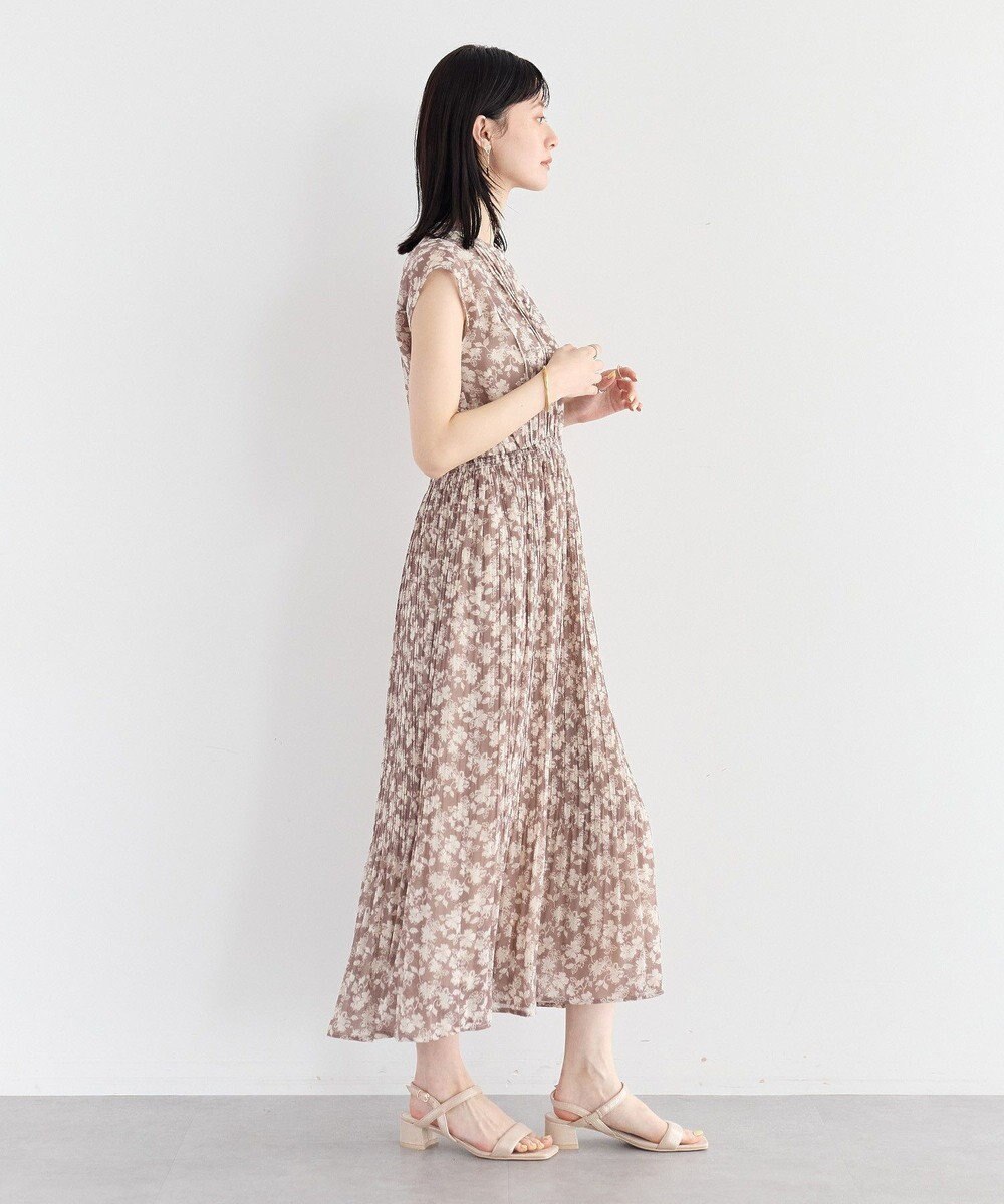 YECCA VECCA 花柄プリーツワンピース 