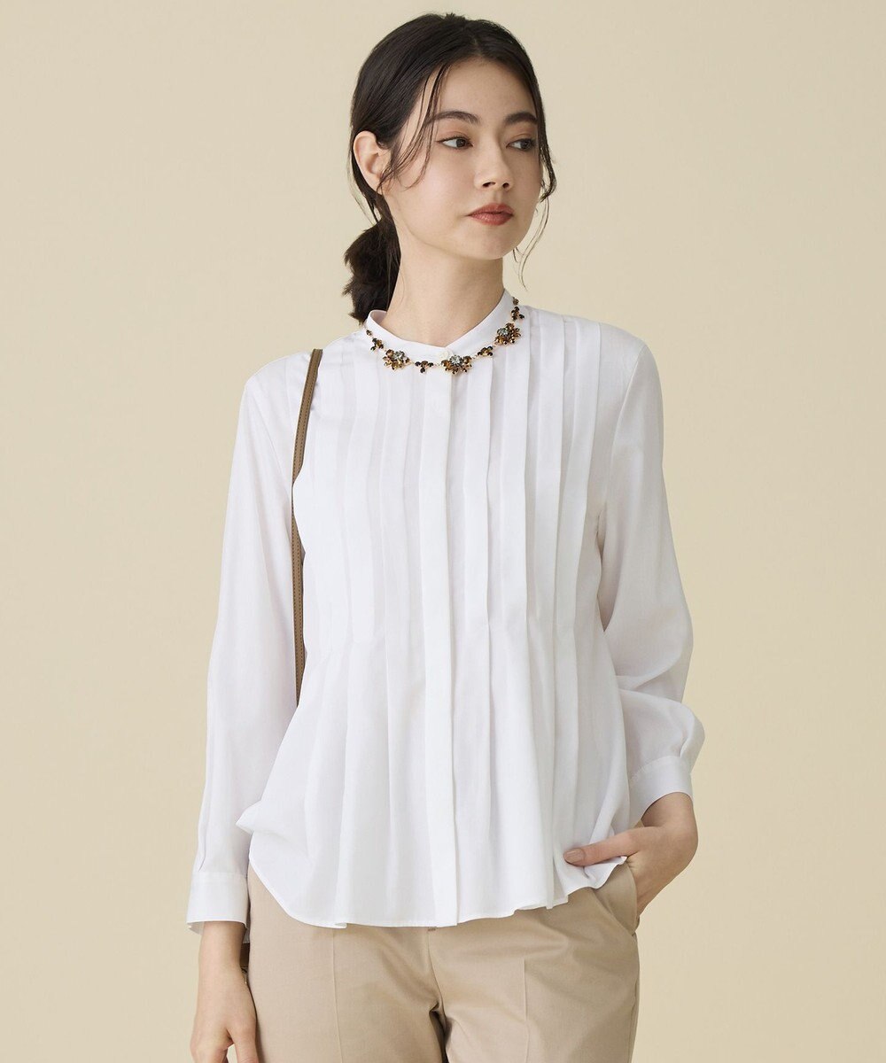 自由区 L ドレープブロードタック ブラウス 