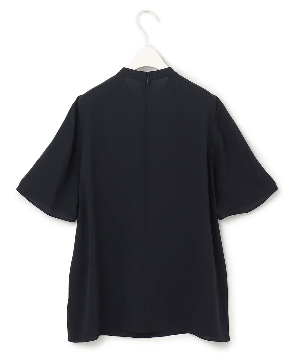 ICB L 【接触冷感・UVケア・速乾・洗える】BackSatinAmunzen  5分袖スカーフタイブラウス 