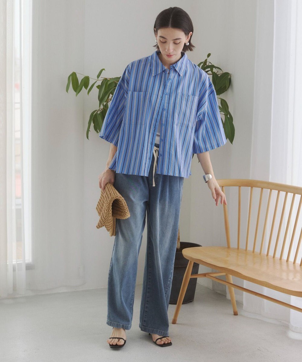 WEGO 【ANGIE VINTAGE】キャンブリックボイルオーバー半袖シャツ 