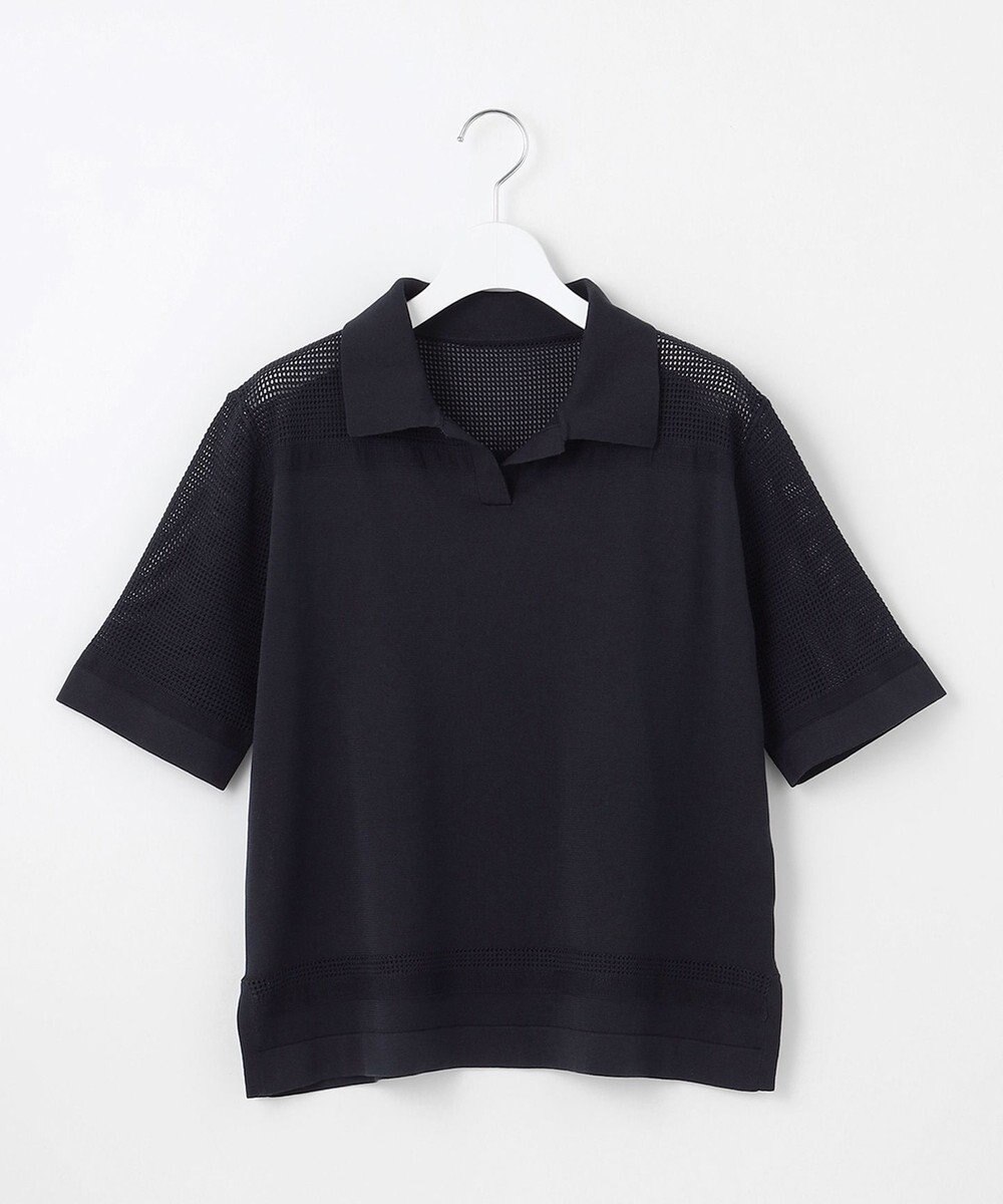 J.PRESS LADIES 【洗える】COTTON POLYESTER ニットポロ 