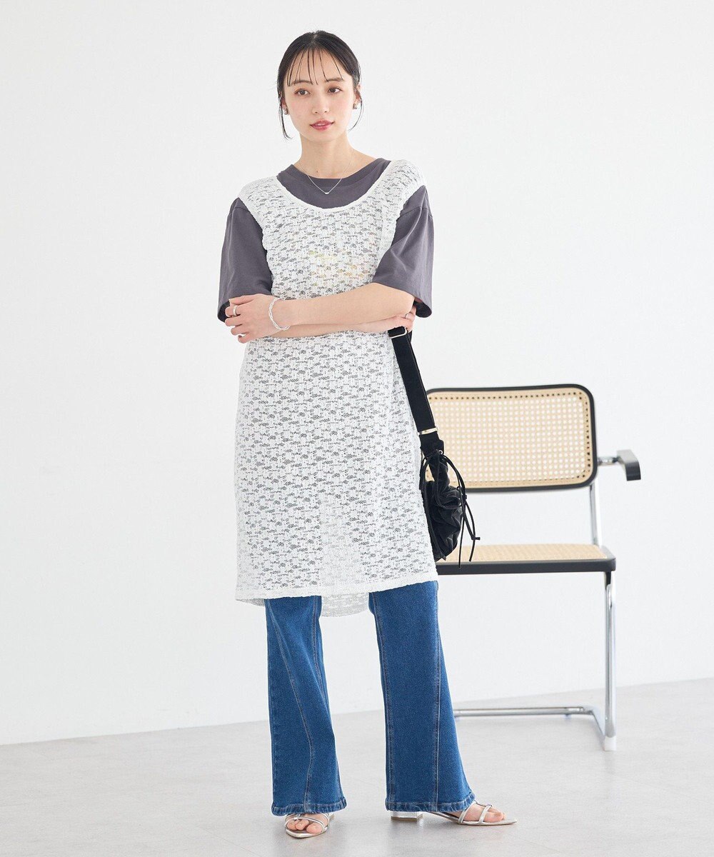 earth music&ecology 【2WAY】レースギャザーワンピース 