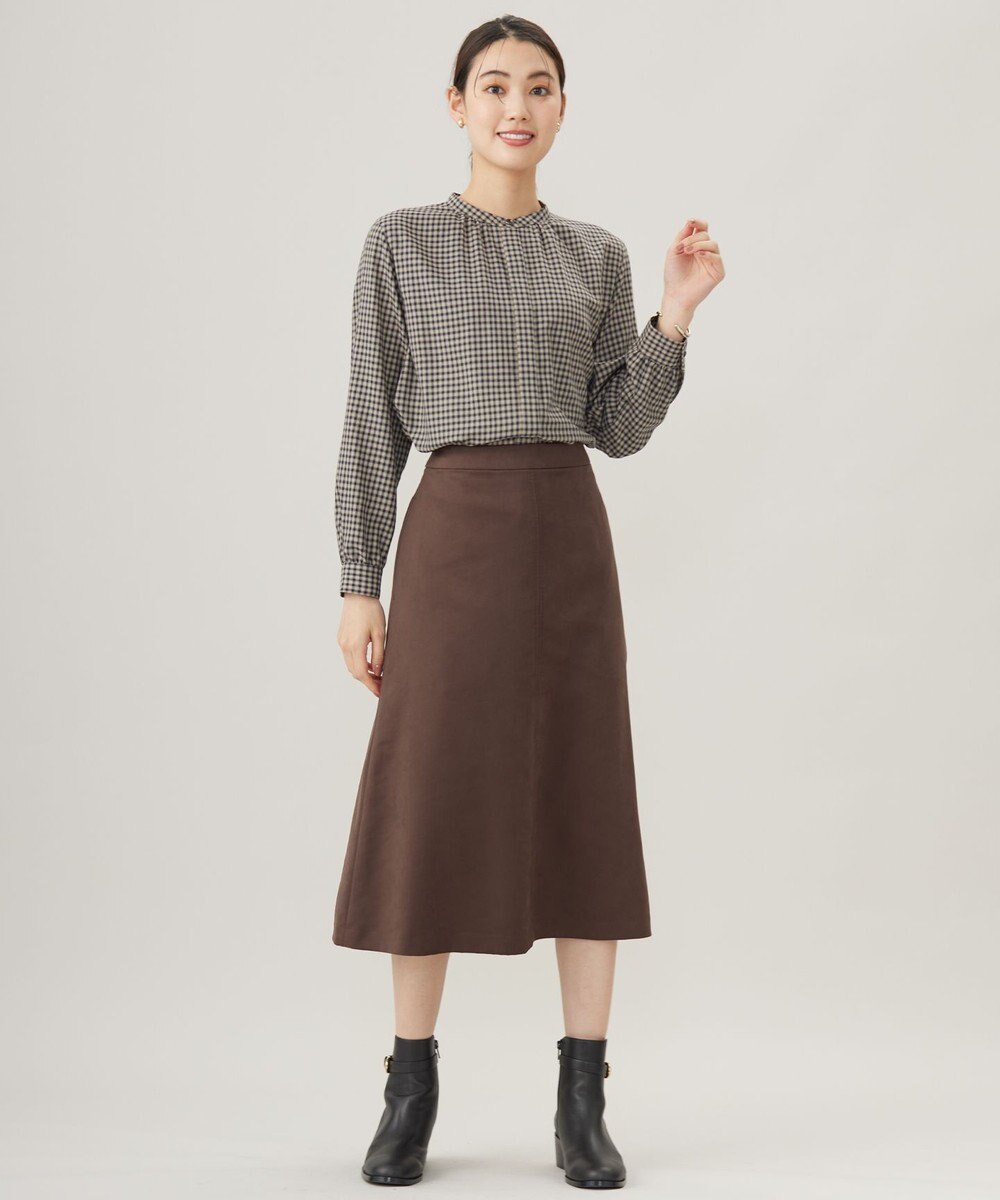 J.PRESS LADIES L 【洗える】シルセームスエード スカート 