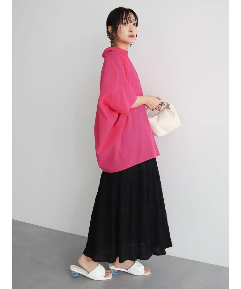 Green Parks 綿麻混スキッパーシャツ 