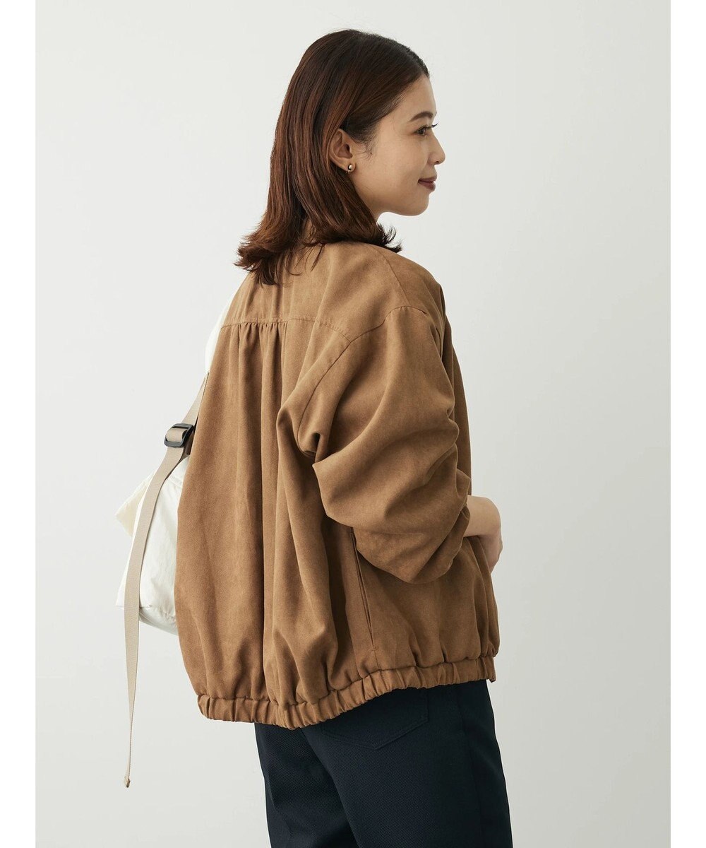 Green Parks スウェード調ギャザーブルゾン 