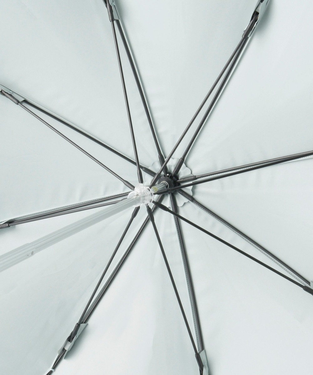 MOONBAT ランバン オン ブルー 晴雨兼用日傘 長傘 ビジュー付きオーガンジーフリル 遮光 遮熱 UV 