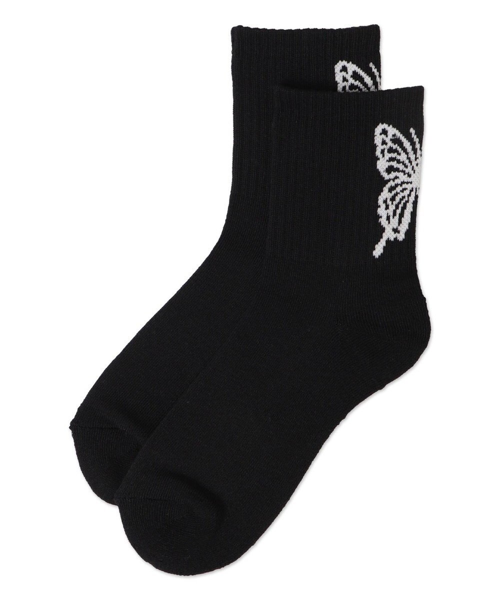 WEGO バックバタフライクルーソックス 