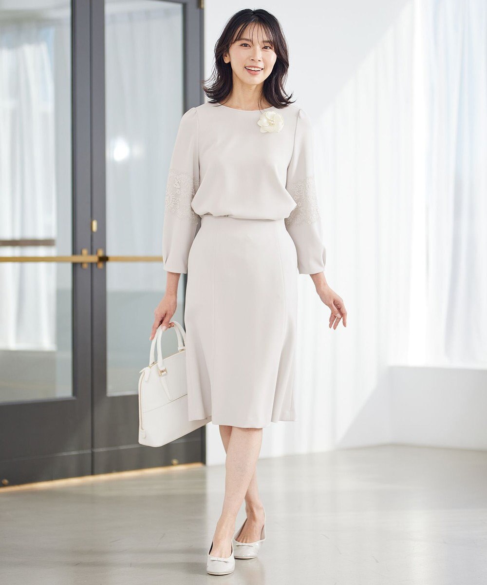 23区 【セットアップ対応】トリアセダブルジョーゼット ブラウス 